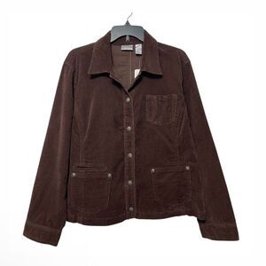 Chicos Corduroy  Front Pockets Jacket in  Chocolate Brown Size 2 / US L